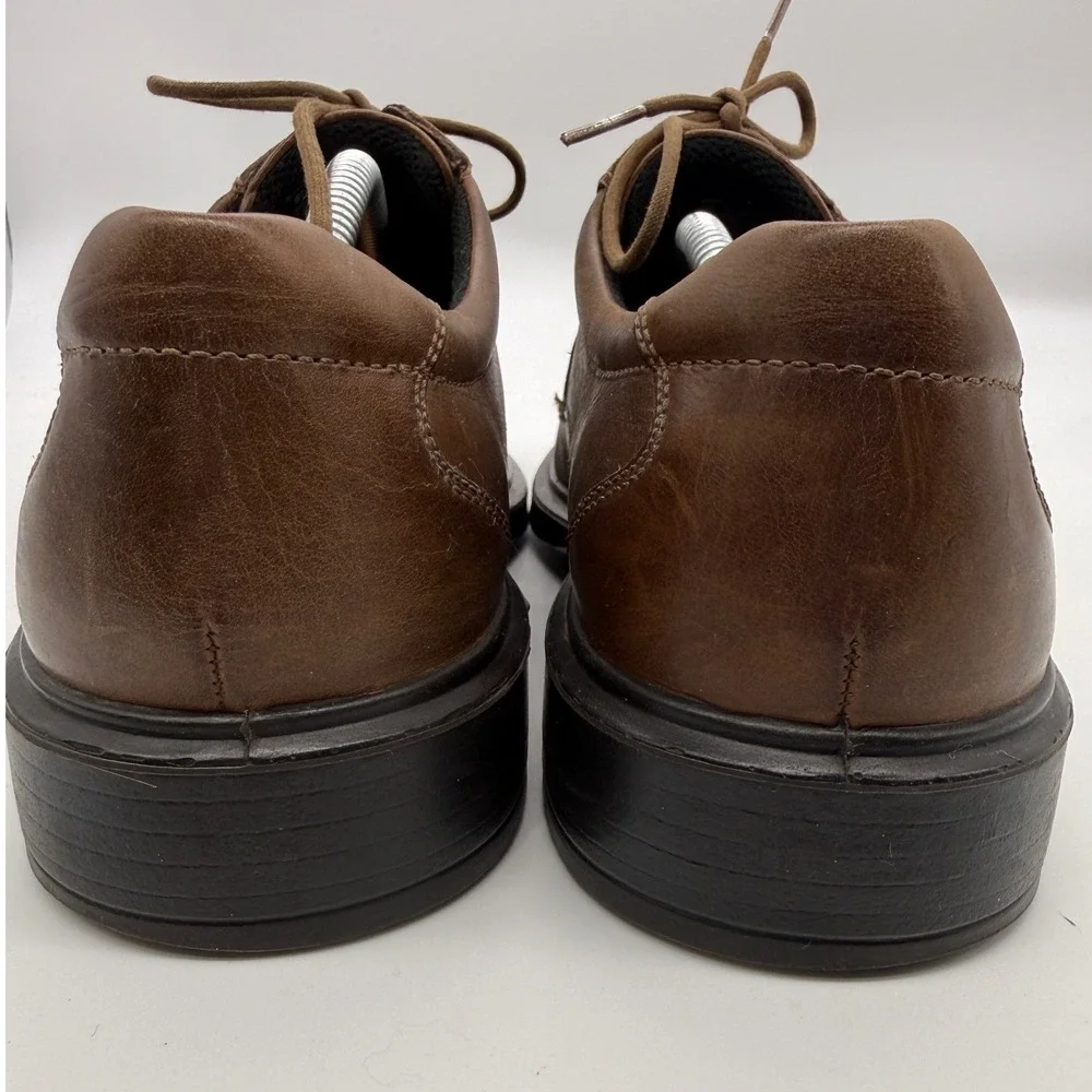 ECCO Mens 10 Casual Dress Shoes‎ Brown Leather Oxford Lace Up Comfort Classic